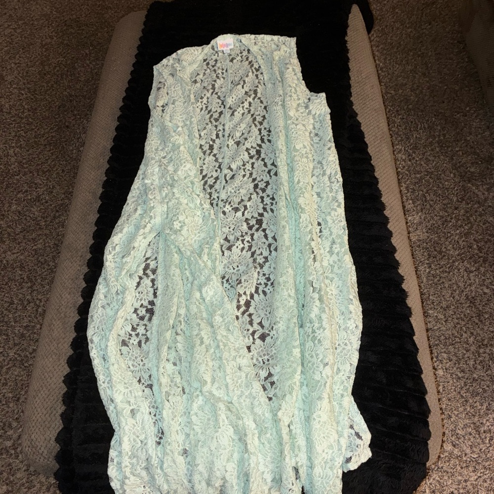 LuLaRoe Mint Green Lace Kimono